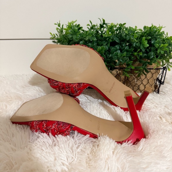 Steve Madden Seraphine Braided Square Toe Heels Red Size 8.5M - Picture 6 of 6